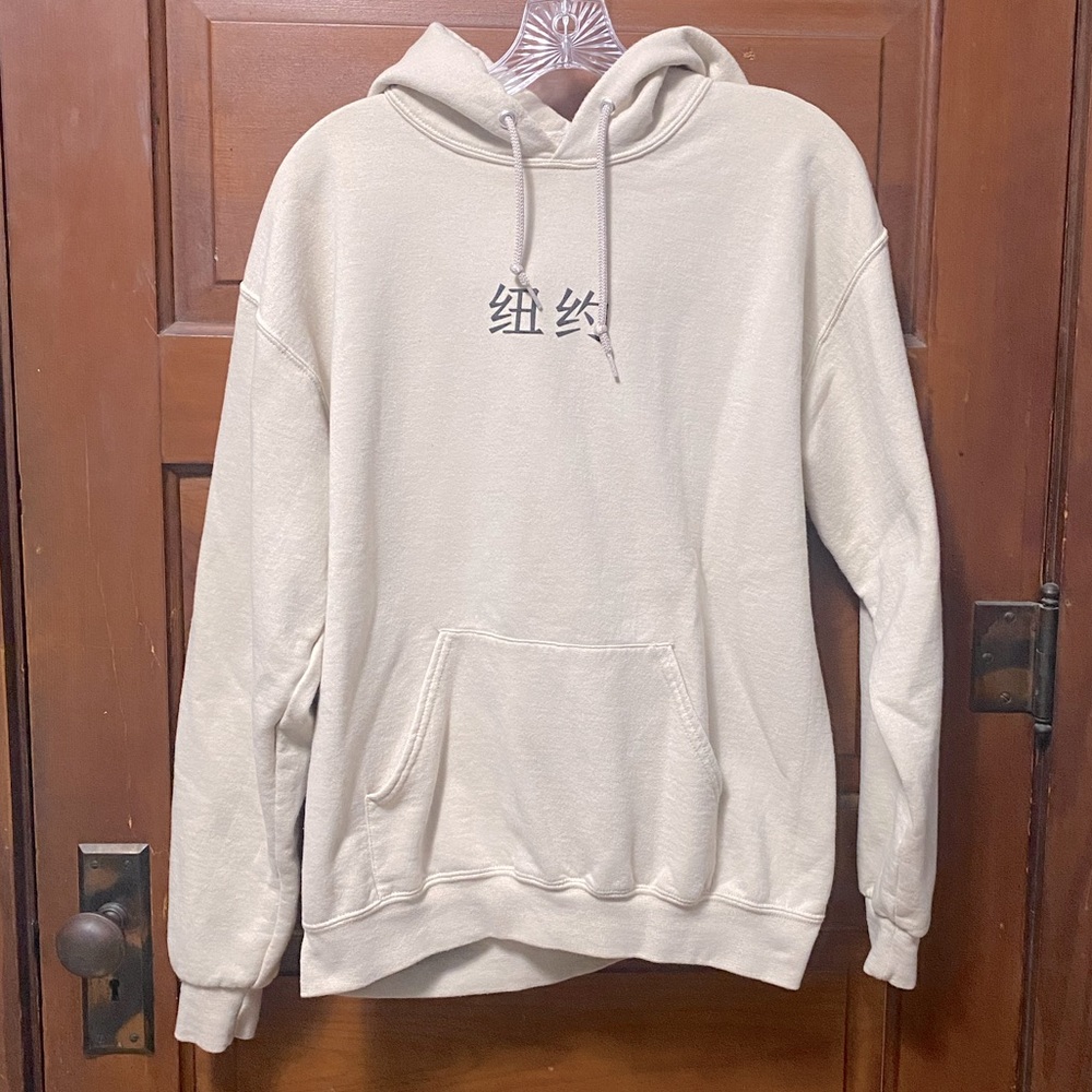 Bowery Beige Graphic Hoodie